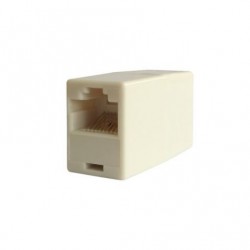 ADAPTADOR EMPALME  RJ45 HEMBRA A RJ45 HEMBRA - CAT5E - UTP - COLOR BEIGE