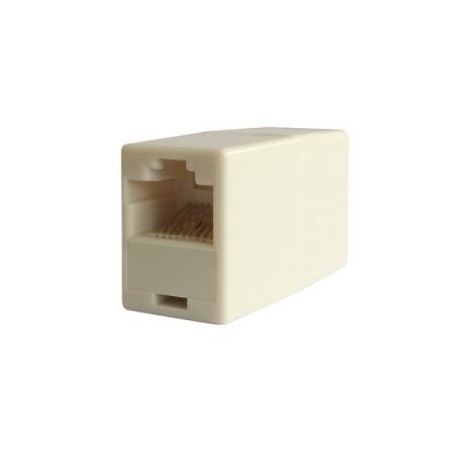 ADAPTADOR EMPALME  RJ45 HEMBRA A RJ45 HEMBRA - CAT5E - UTP - COLOR BEIGE