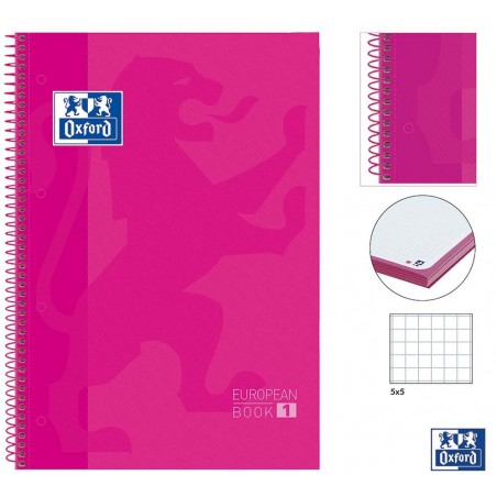 EUROPEANBOOK 1 de OXFORD CLASSIC - CUADRICULA 5*5 - Color: Fucsia