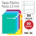 Cuaderno espiral pauta estrecha 2,5mm - Folio - Tapas plástico papel 90 grs - Plastipac Pacsa