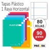 Cuaderno espiral 1 raya - Folio - Tapas plástico papel 90 grs - Plastipac Pacsa