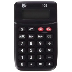 Calculadora de bolsillo, color negro- 5 Estrellas- Pocket 108